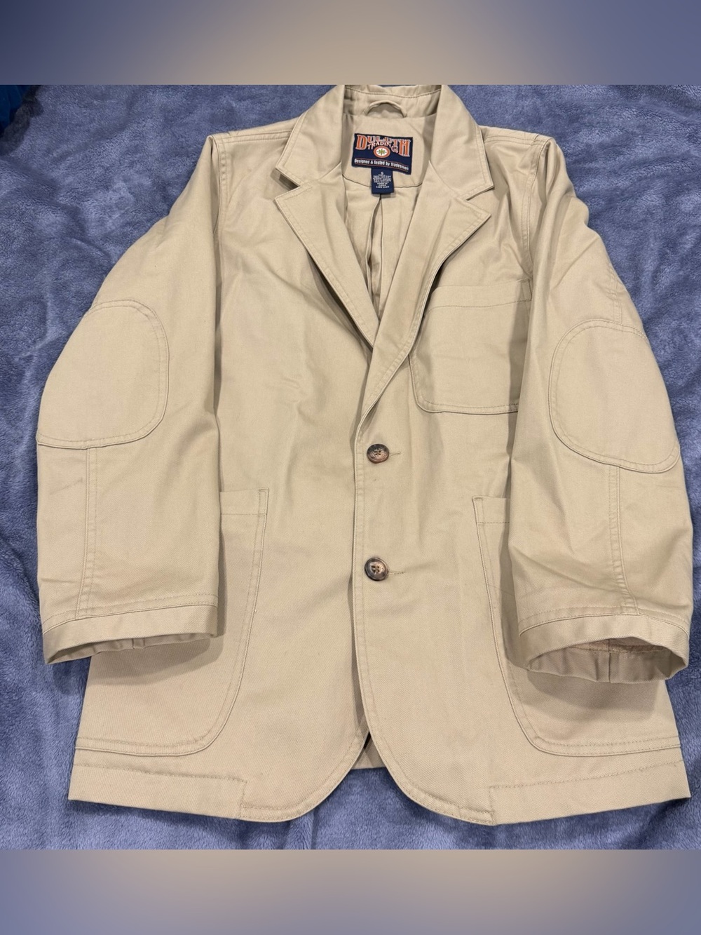 Duluth Trading Presentation Jacket Mens S Khaki Sport Coat Chore Blazer